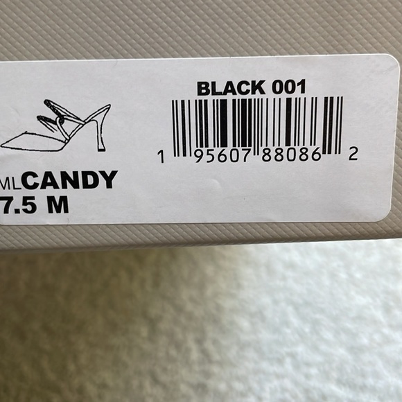 NWT Marc Fisher Black Suede Mules w/ Glam Straps, Sz 7.5 on Box (Fits Like a 7) - Picture 9 of 9